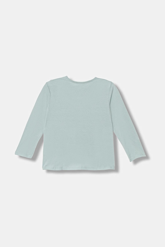 Детская хлопковая кофта с длинным рукавом United Colors Of Benetton, бирюзовый — фото 2