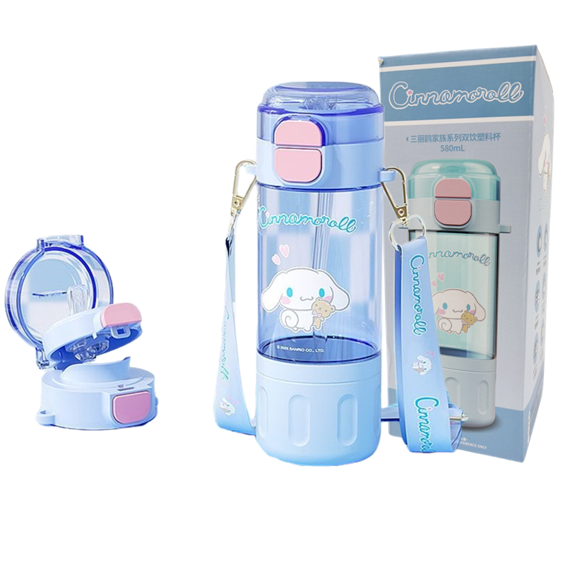 Соломинка пластиковый стакан 580 мл Sanrio, синий — фото 3