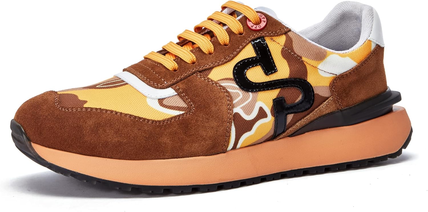 

Мужские модные кроссовки OPP из замшевой кожи, повседневные шнурованные, для бега, тенниса и занятий в спортзале Whaletill, желтый