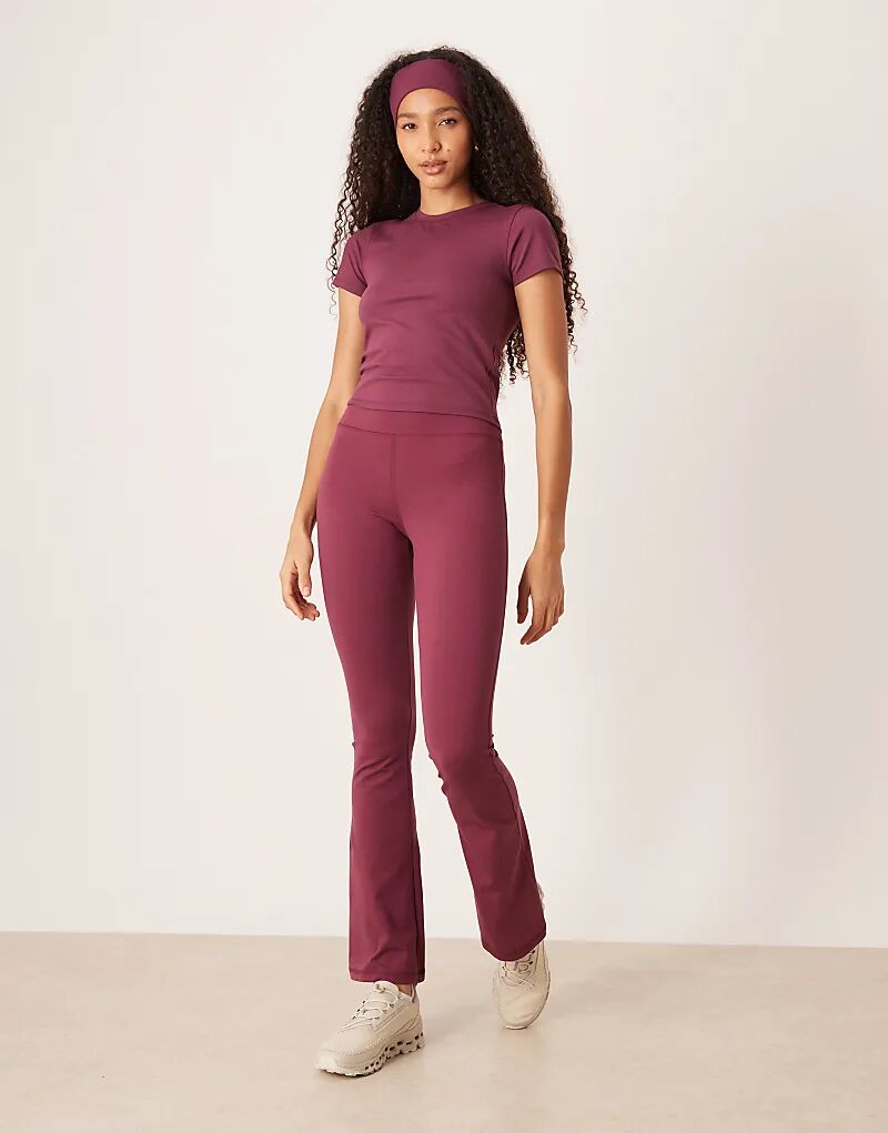 

4505 Icon, мягкие облегающие леггинсы для йоги с высокой талией, бордового цвета