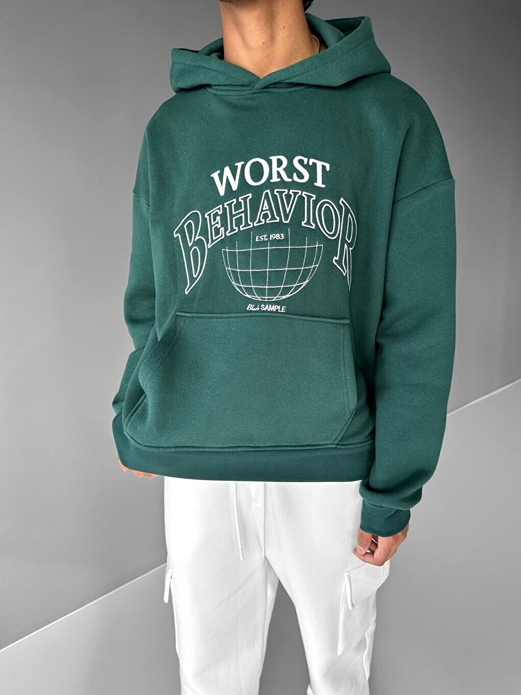 

Толстовка с капюшоном и вышивкой Oversize Зеленый ablukaonline