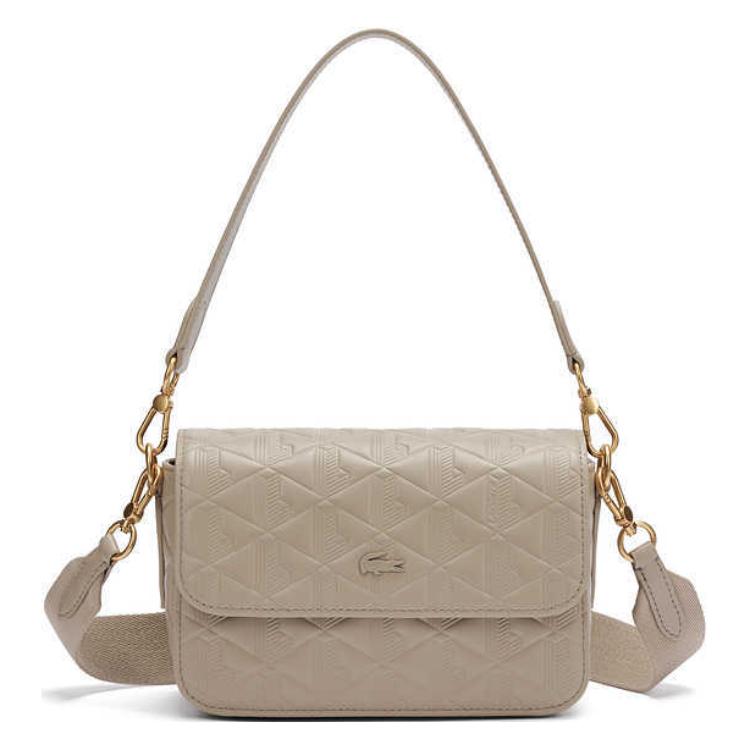 

LACOSTE Кожаная портативная сумка через плечо малого размера для женщин светло-коричневого цвета, Light Brown