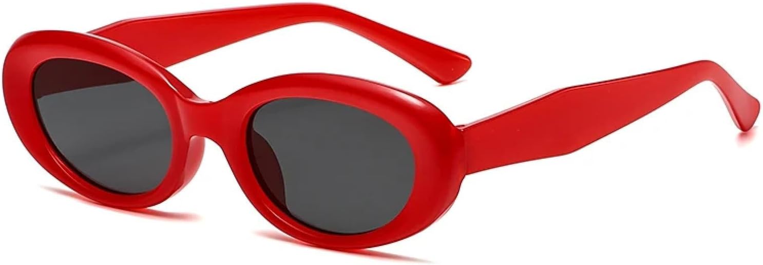 

Солнцезащитные очки с защитой от УФ-излучения UV400 | Овальная оправа в стиле панк | Для женщин и мужчин | Для занятий спортом на открытом воздухе и вождения DSVIGF, Red