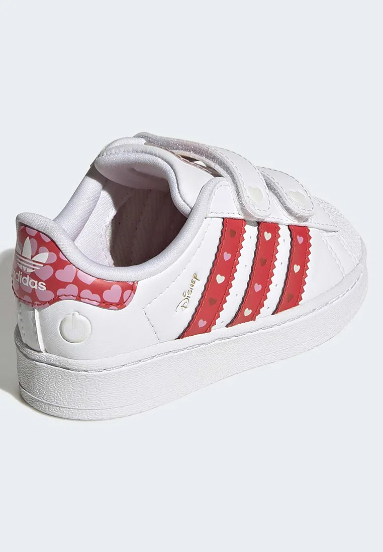 Кроссовки детские, с LED-подсветкой, Superstar, Disney x ADIDAS, белый/черный/ярко-красный — фото 3