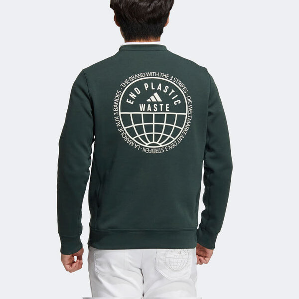 Толстовка Men's adidas Logo Printing Round Neck Long Sleeves Pullover Green, зеленый — фото 3