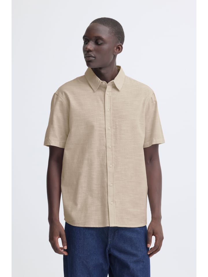 

BLEND Рубашка с коротким рукавом BHDaris бежевого цвета