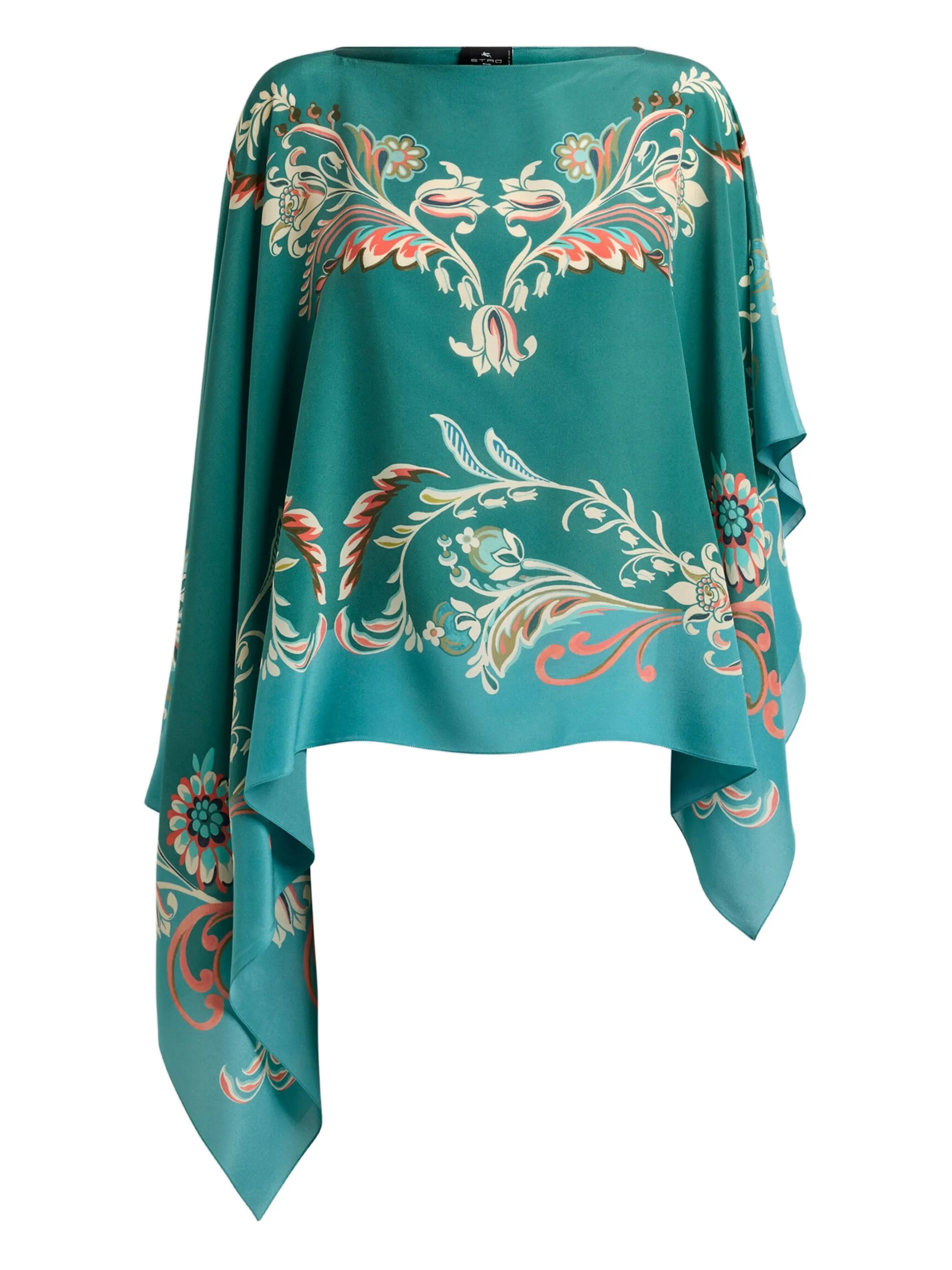 

Топ асимметричного кроя с узором Etro, зеленый