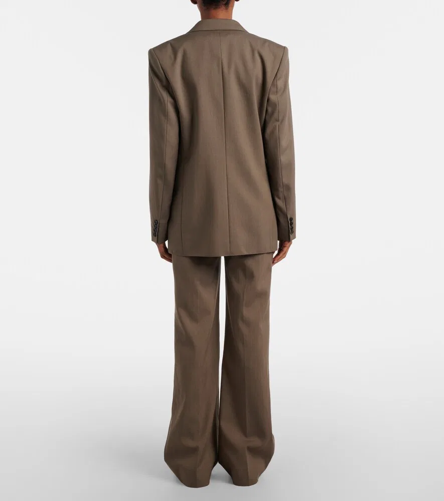 Широкие брюки из шерстяной смеси Pekko Acne Studios, бежевый — фото 3