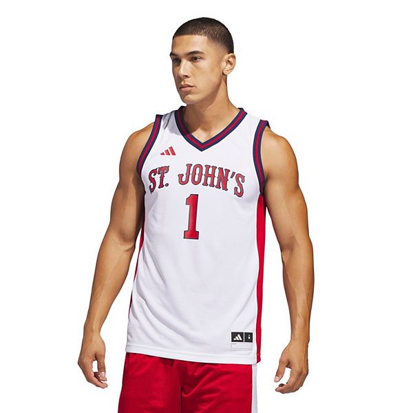 

Мужская белая баскетбольная майка St John's Red Storm home replica Adidas