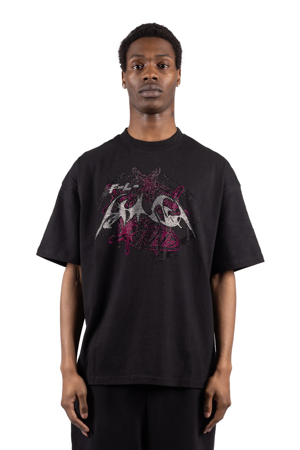 

Футболка с принтом PINK FUTURE RHINESTONE UNISEX FAVELA, черный