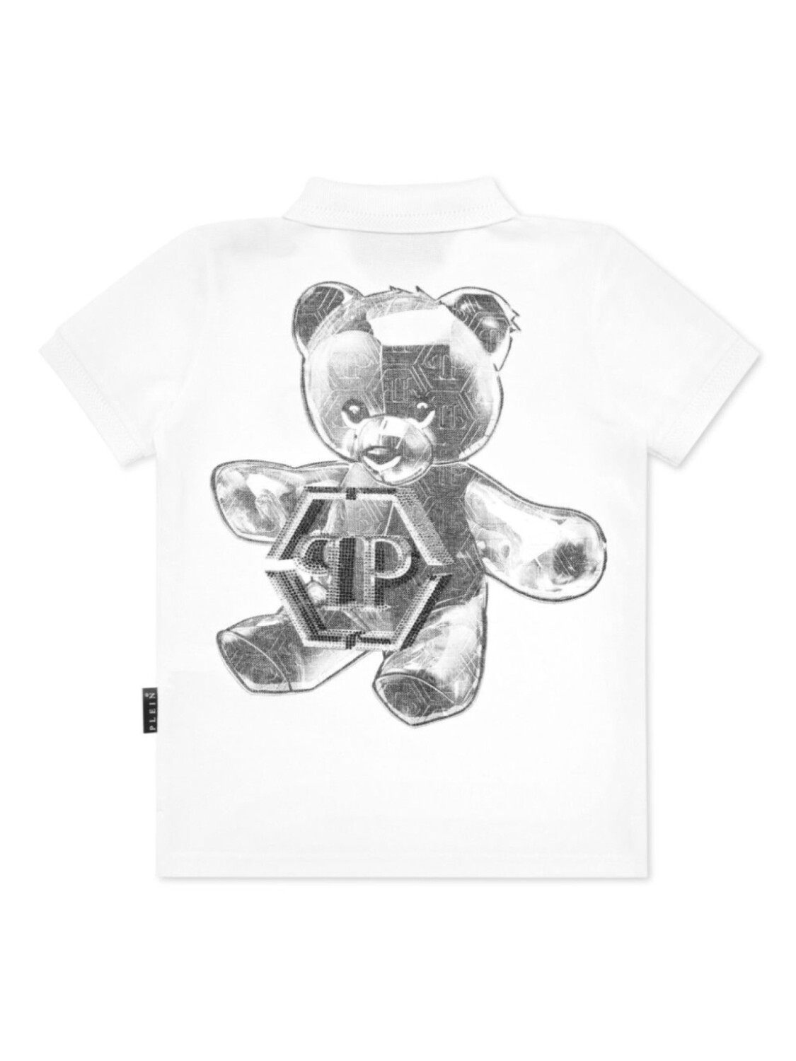 Хлопковая рубашка-поло с логотипом Philipp Plein Junior, белый — фото 2