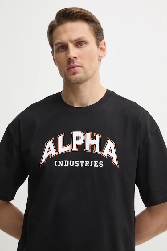 

Хлопковая футболка College Alpha Industries, черный