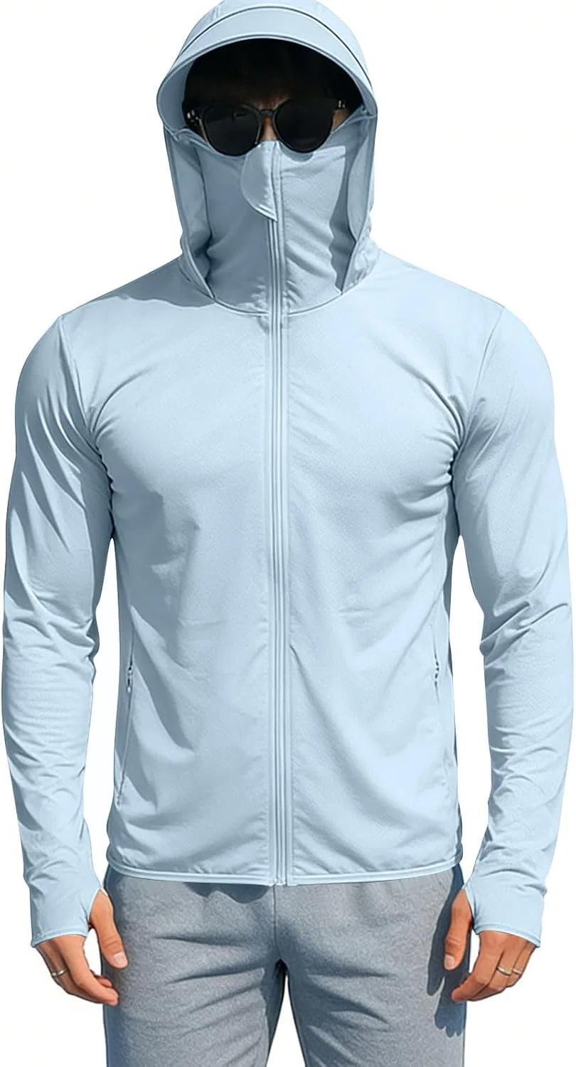 Мужская худи с защитой от солнца UPF 50+, Light Blue — фото 3