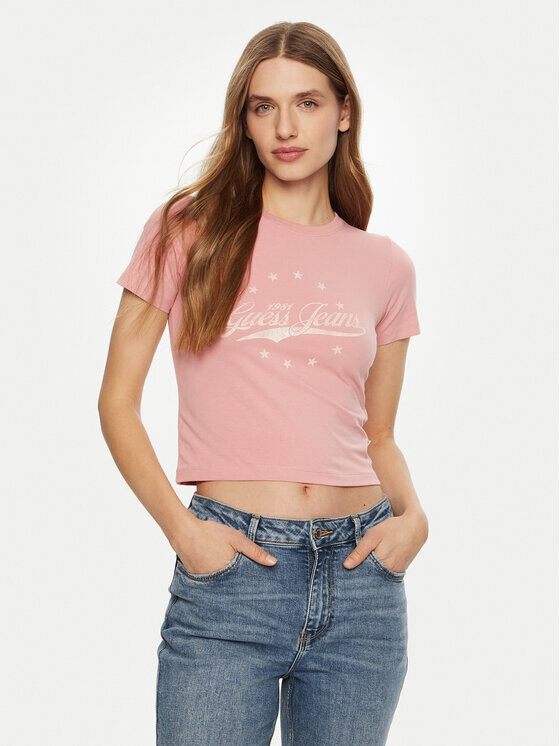 

Футболка стандартного кроя Guess, розовый