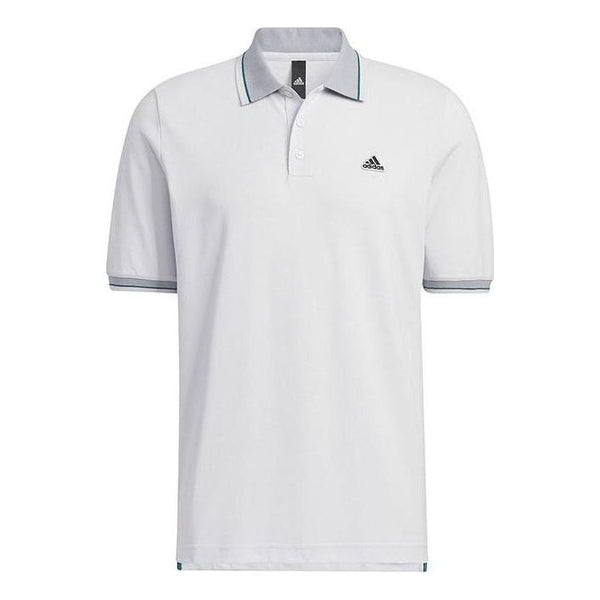 

Футболка Men's adidas Logo Printing Straight Buckle Short Sleeve White Polo Shirt, белый