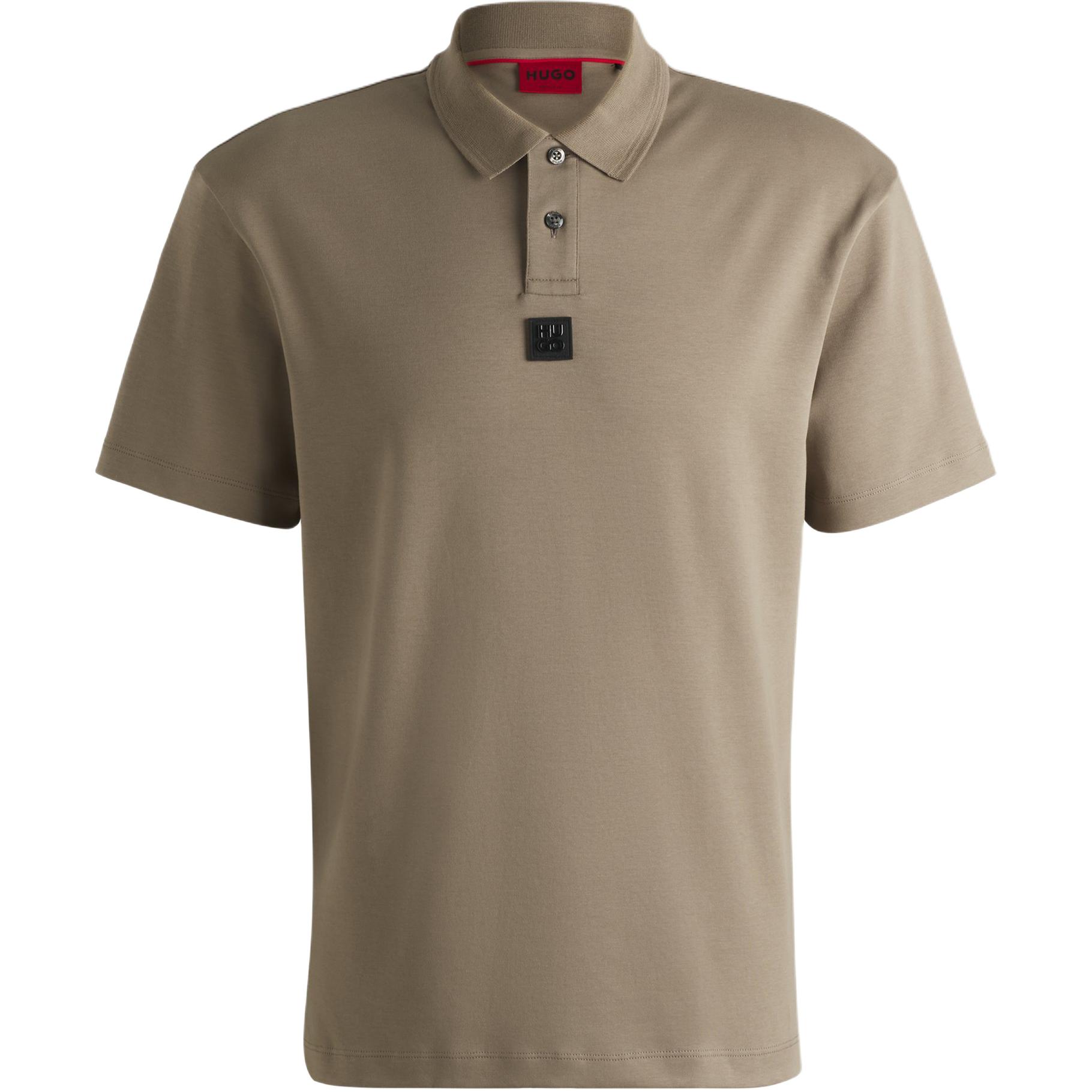 

Поло с логотипом Hugo HUGO BOSS, коричневый