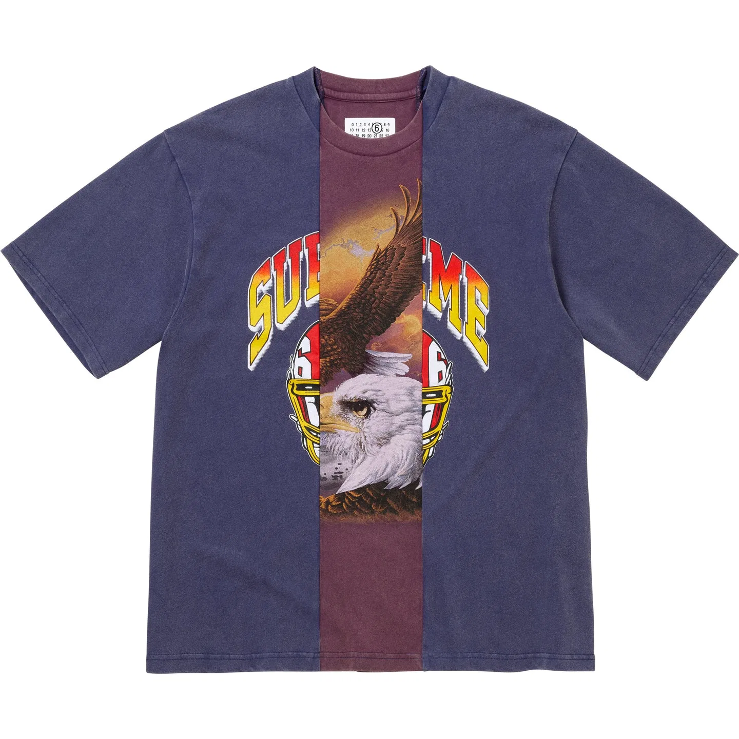 Футболка x MM6 Maison Margiela SS26 WEEK4 SplitS/STop унисекс Supreme, Marine Blue/Navy