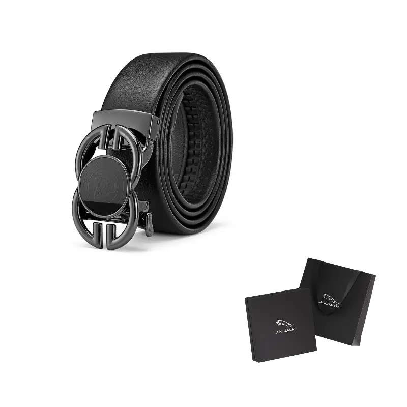 

JAGUAR Мужской кожаный ремень из коровьей кожи 3.55 см, Black