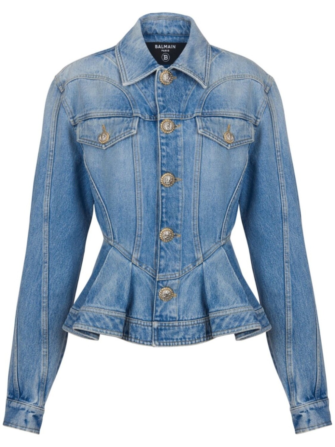 

Balmain джинсовый блейзер с логотипом, синий