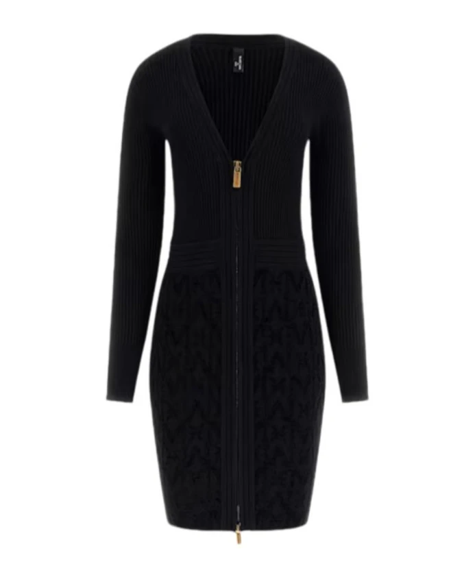 

Черное вязаное платье с короткими рукавами Guess, черный