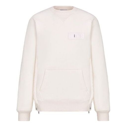 

Толстовка men's x sacai crossover fw21 logo solid color round neck white Dior, белый