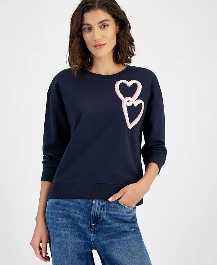 

Женская толстовка с рисунком в виде сердца из синели Tommy Hilfiger, синий