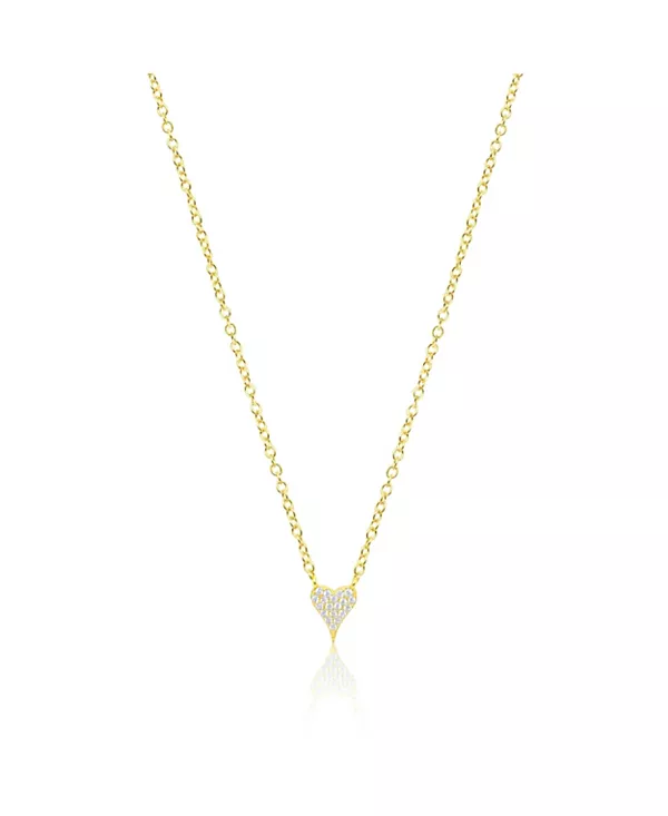 

Изящное удлиненное колье в форме сердца с паве из желтого золота Etoielle, yellow