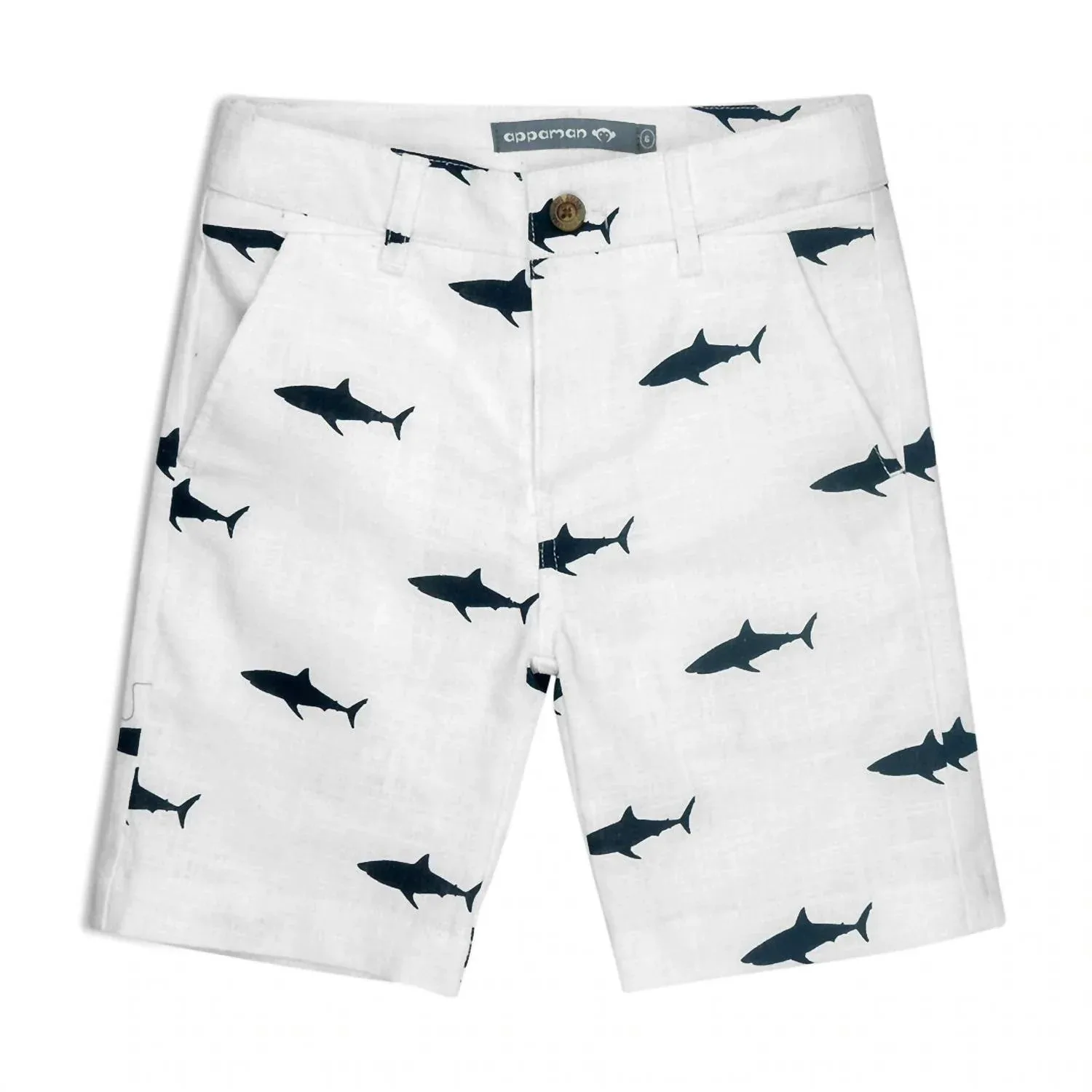 Детские морские брюки-шорты в цвете Great White Appaman — фото 2