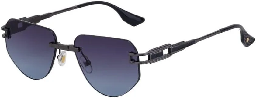 

Модные овальные солнцезащитные очки для женщин и мужчин, винтажные, без оправы, металлические, ретро, ​​черные, солнцезащитные очки UV400 WNCKSQ, Gun Grey