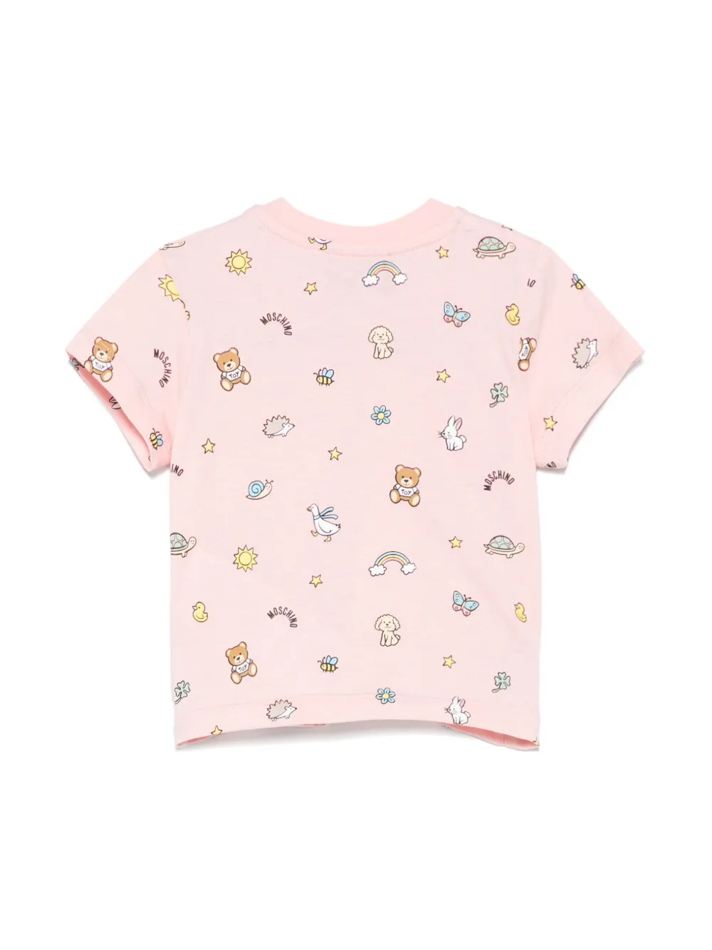 Футболка с принтом Teddy Bear Moschino Kids, розовый — фото 2
