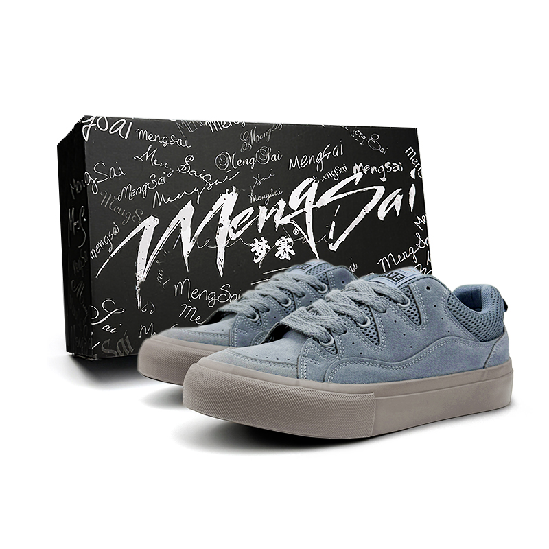 

Mengsai Нескользящие износостойкие низкие кроссовки для скейтбординга, мужские, серо-синие