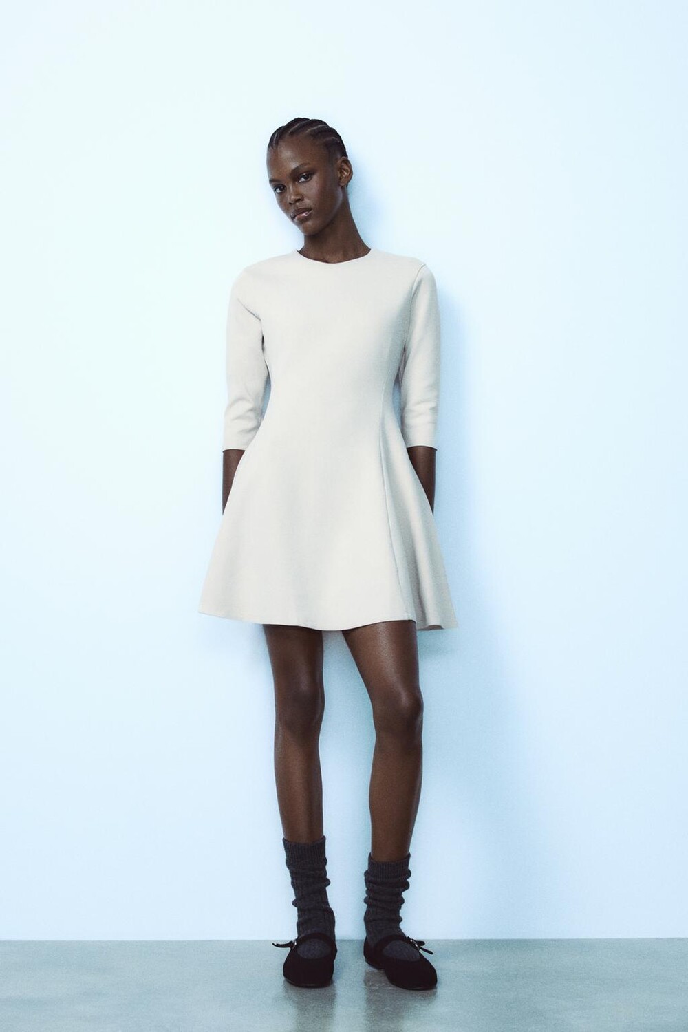 

Платье из интерлока ZARA, бежевый
