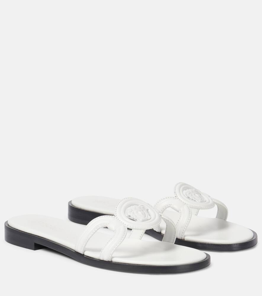 Кожаные сандалии La Medusa '95 Versace, 1W560-Porcelain White