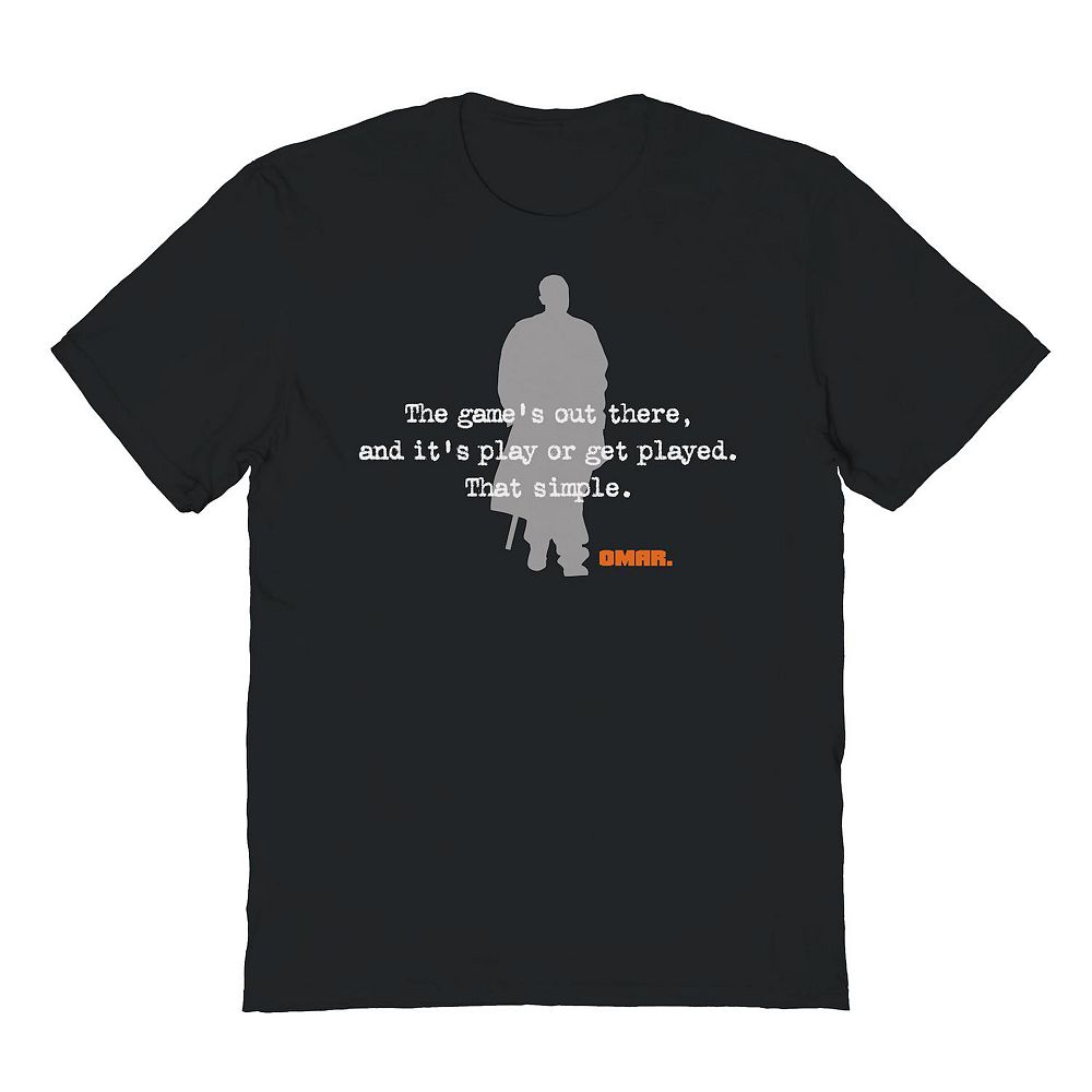 

Мужская футболка с рисунком Omar Silhouette Quote The Wire Licensed Character, черный