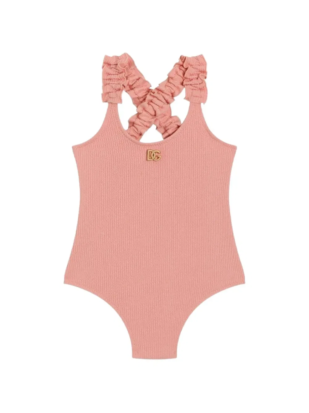 Слитный купальник из люрекса Dolce & Gabbana Kids, розовый
