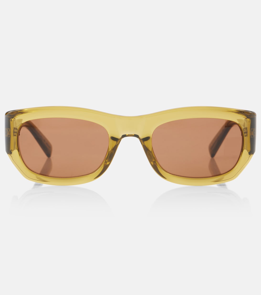 

SL 713 прямоугольные солнцезащитные очки Saint Laurent, Green-Green-Brown