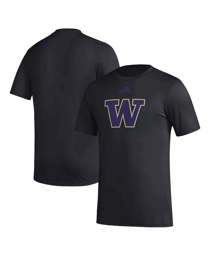 

Мужская футболка Washington Huskies Primary Locker Logo Pre-Game с технологией AEROREADY adidas, черный