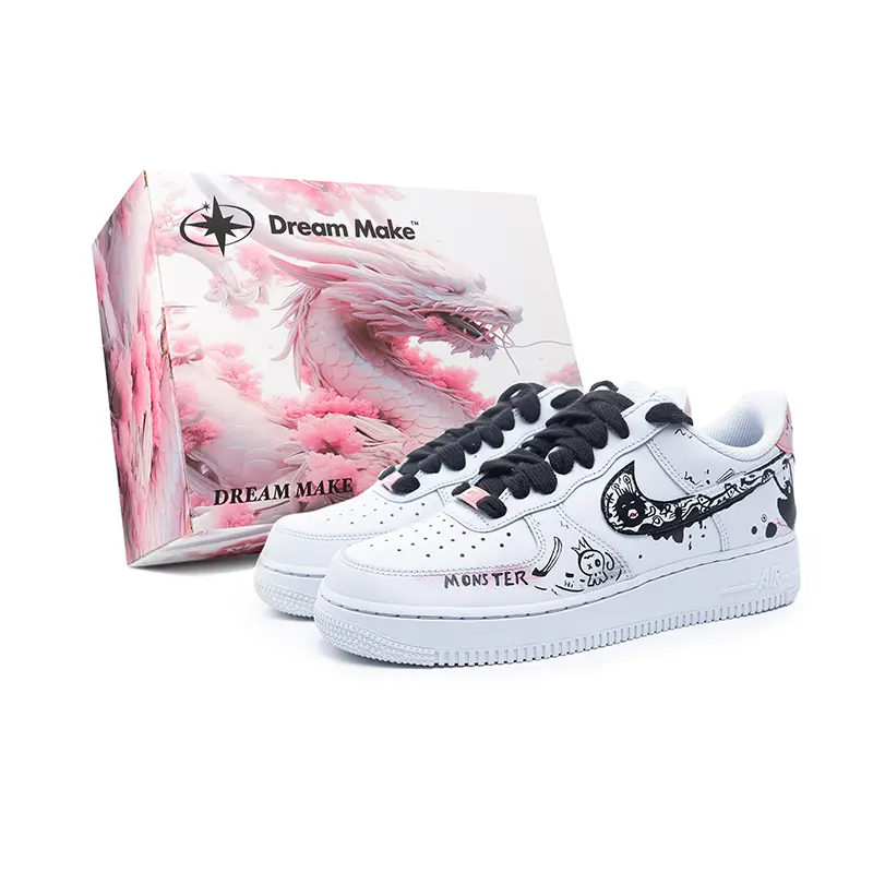 

Кроссовки Nike Air Force 1 Red Eye устойчивые к истиранию низкие для скейтбординга мужские бело-черные, цвет White Black
