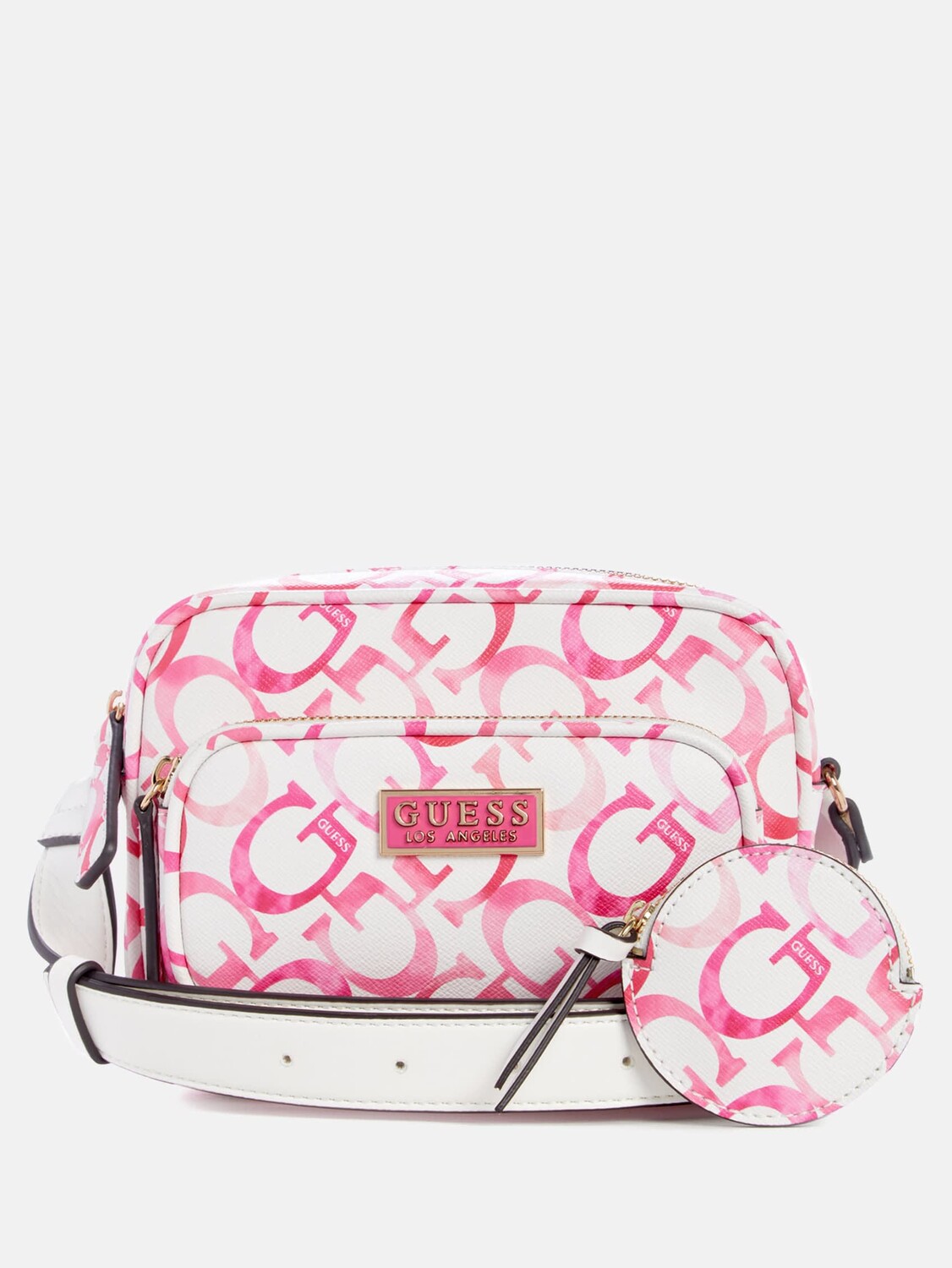 

Миниатюрная сумка через плечо Aviel с двойной молнией Guess Factory, цвет Watermelon