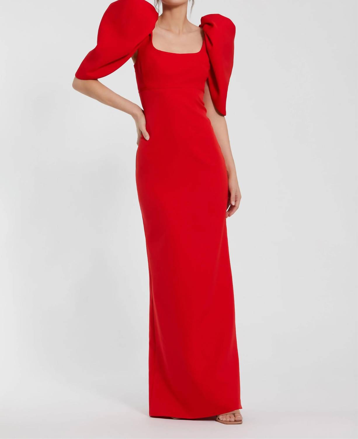 

Платье макси Priscilla в красном цвете Mac Duggal