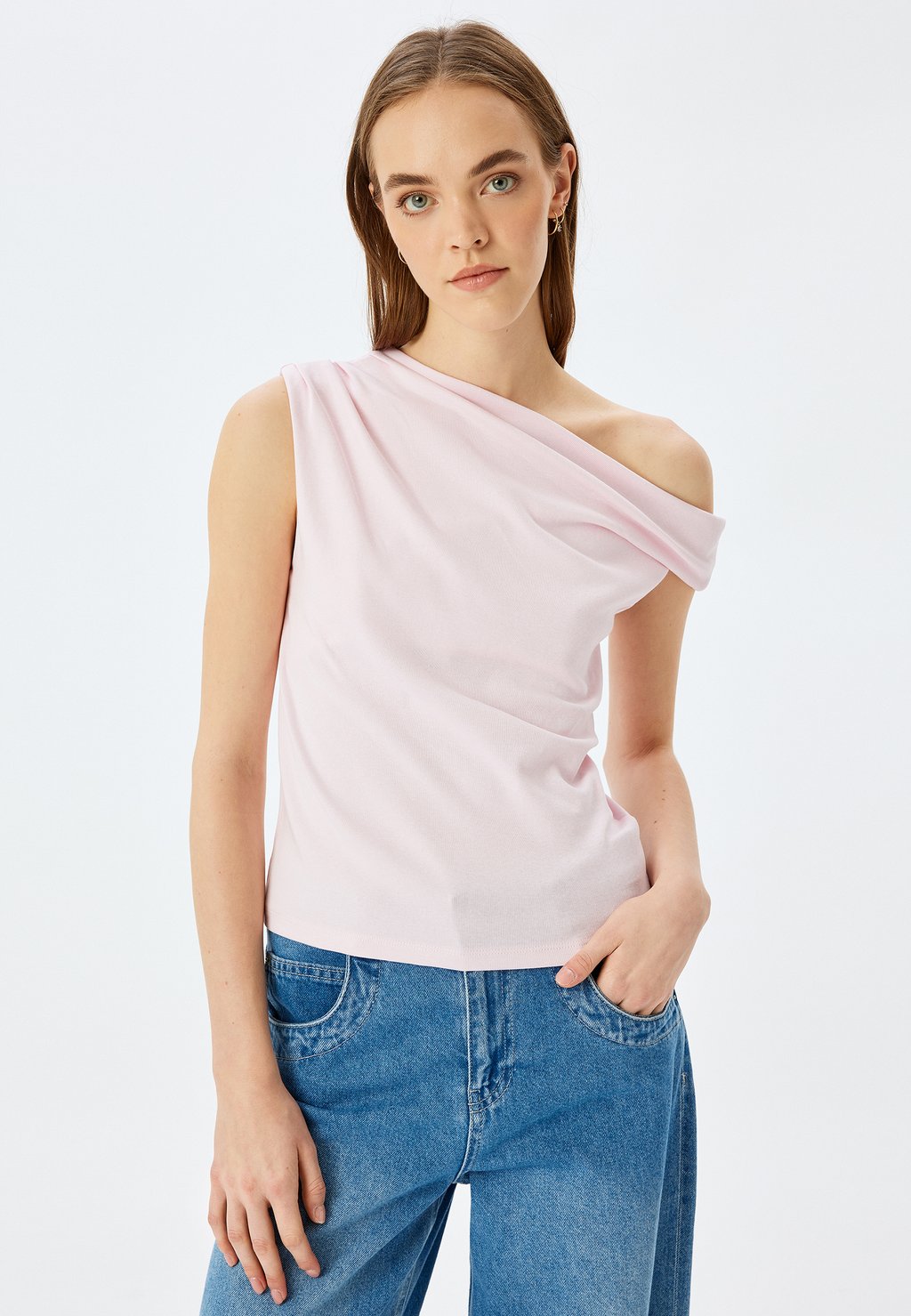 

Футболка с принтом SLEEVELESS Koton, светло-розовый