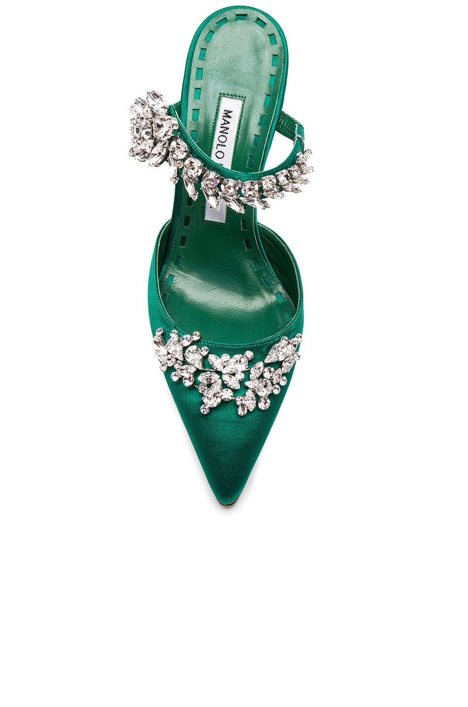 Туфли жеские Satin Lurum 90 Heels Manolo Blahnik, зеленый — фото 4