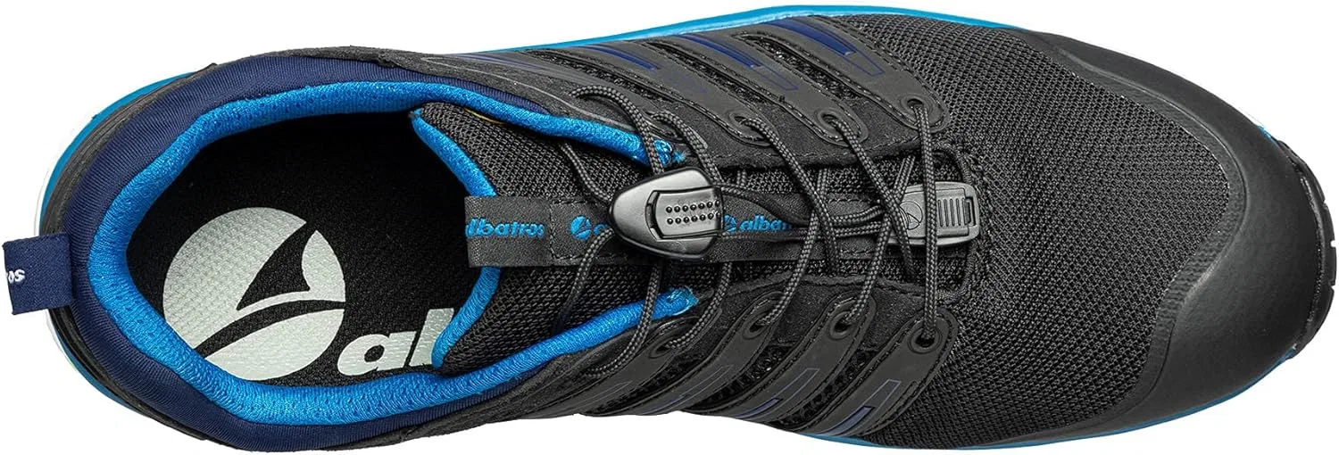 Рабочие защитные ботинки ALBATROS Breeze Impulse Low Safety Shoes S1P ESD HRO SRA с защитным колпачком из стекловолокна, защитой от проникновения металла, нескользящей поверхностью, термостойкие, унисекс, Black Blue — фото 4