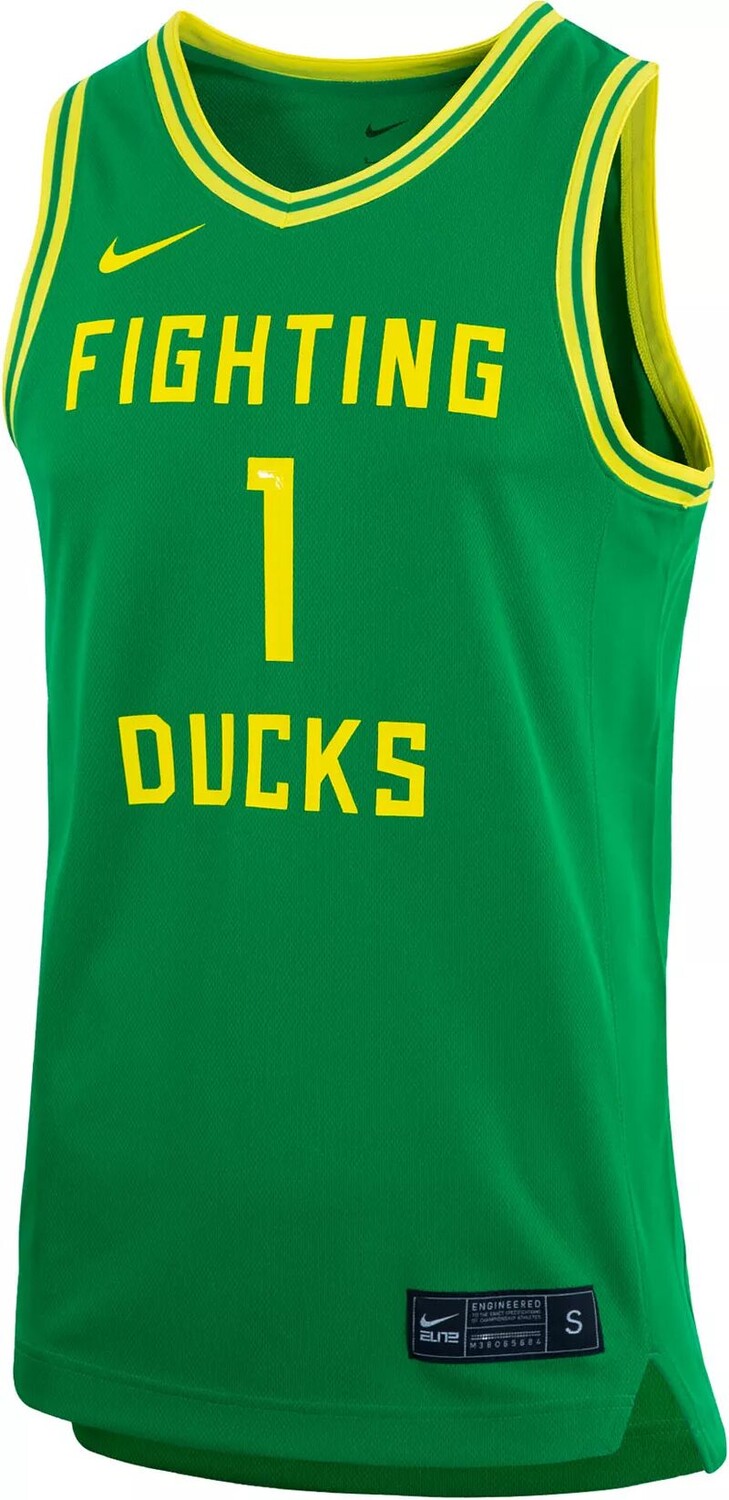 Женская зеленая баскетбольная майка Nike Oregon Ducks #1 — фото 2