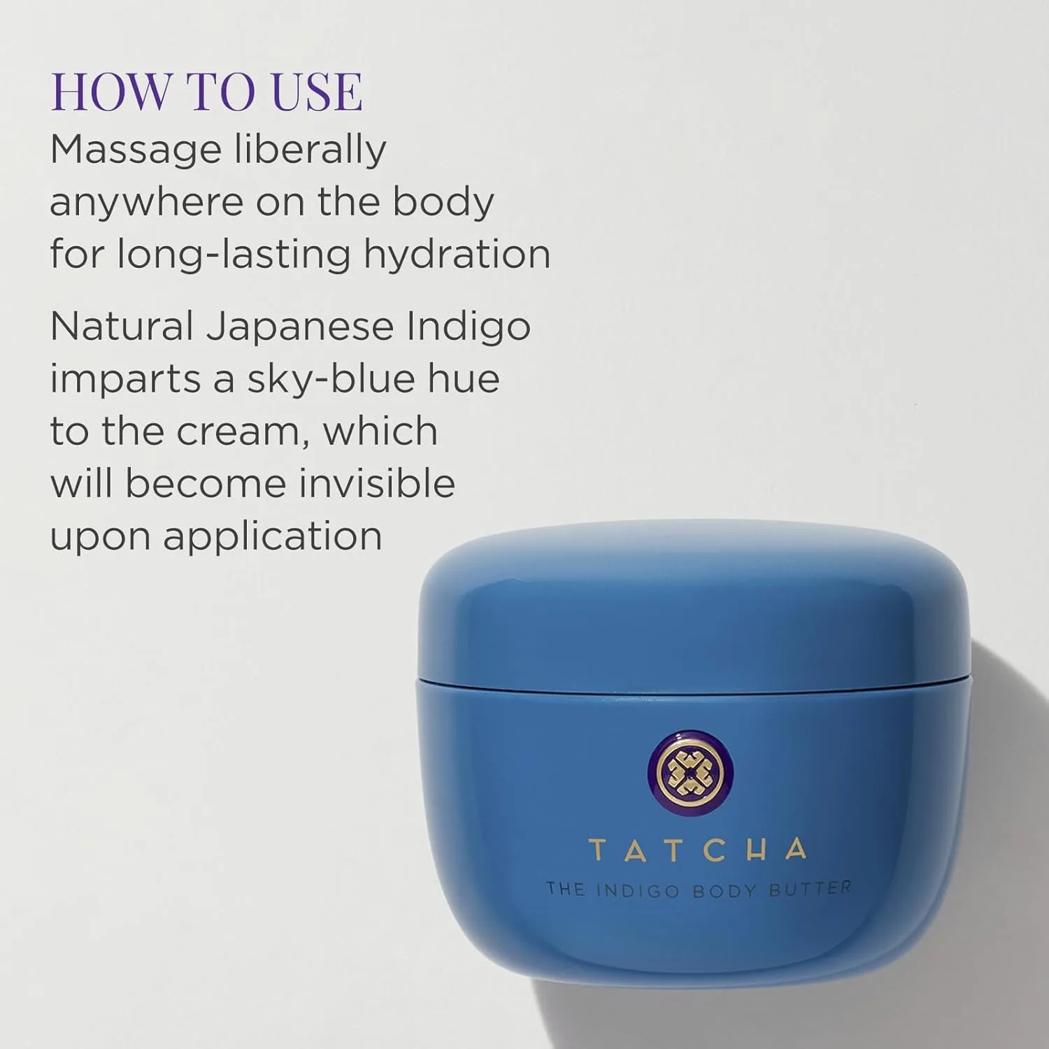 TATCHA The Indigo Body Butter | Успокаивающий шелковистый крем для тела при сухости кожи и экземе, 200 мл | 6,8 унции — фото 4