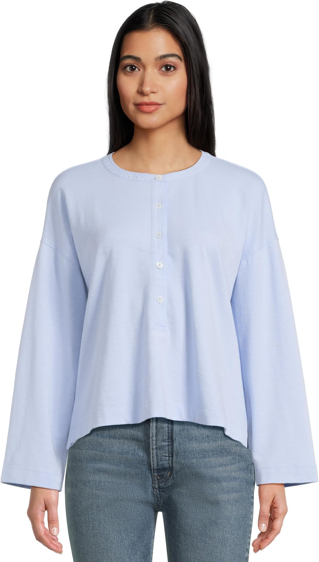

Лонгслив Madewell Bombay Long Sleeve Henley, цвет Peri Blue