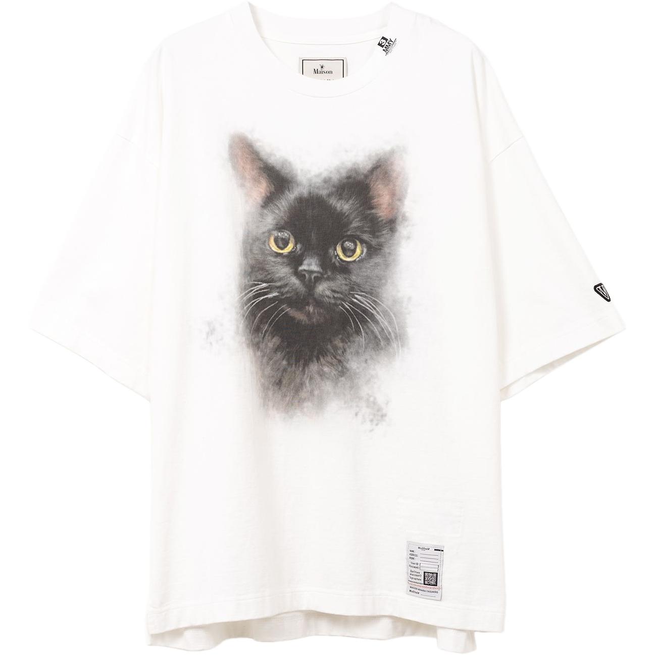 

Футболка с принтом кошки на спине Maison Mihara Yasuhiro, белый