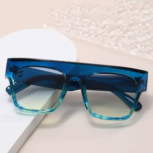 

Винтажные квадратные солнцезащитные очки 2027 года для женщин и мужчин, синие, фиолетовые, бежевые, защита от УФ-излучения UV400, черные, один размер MTZJH, One Color