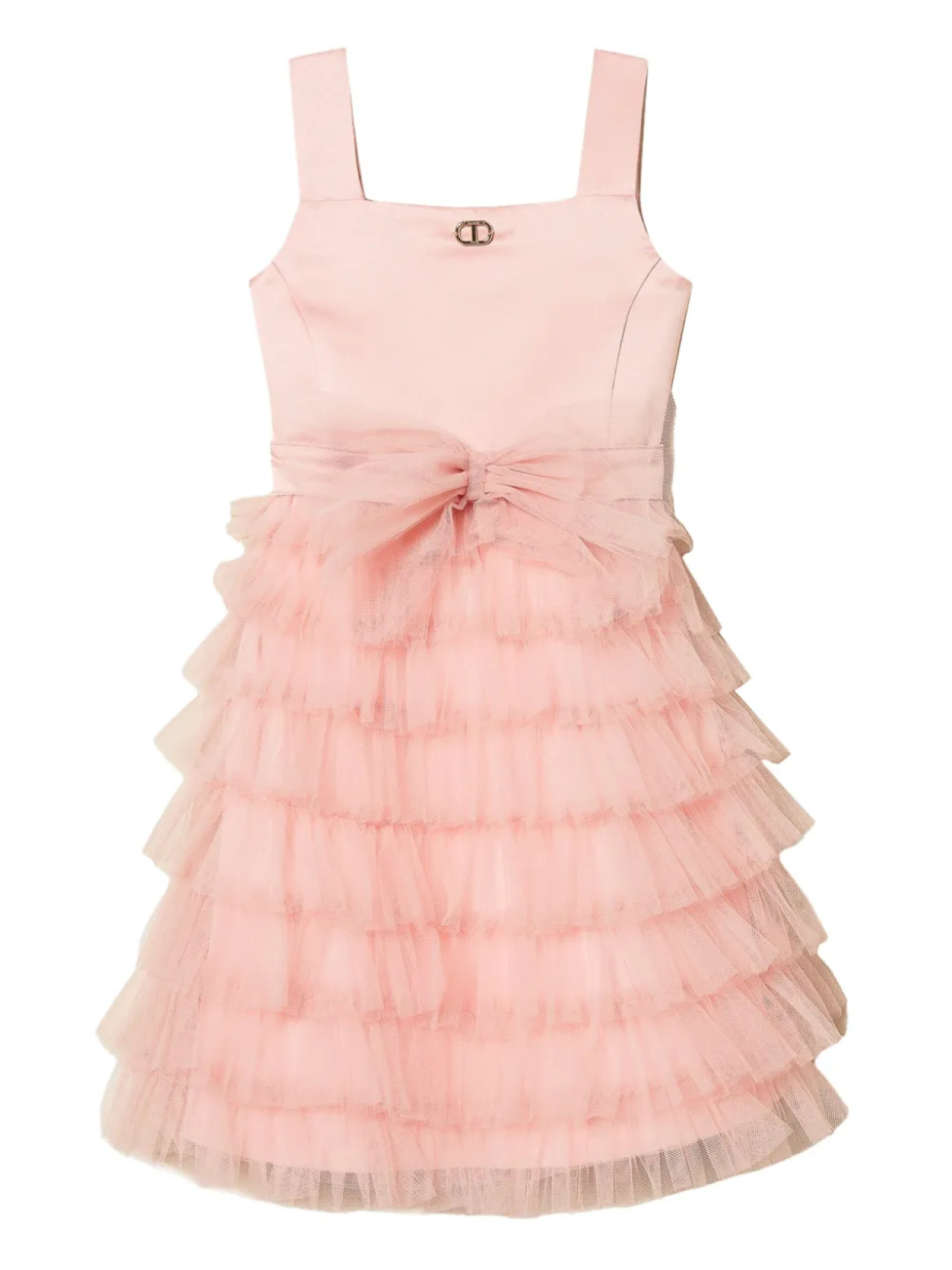 

Платье из тюля с оборками TWINSET Kids, розовый