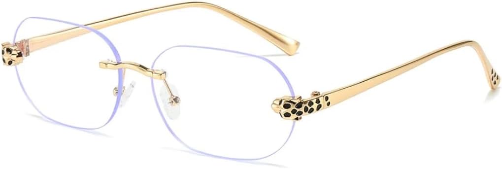 

Стильные солнцезащитные очки без оправы для мужчин и женщин, линзы неправильной формы, металлическая безрамочная конструкция, черные линзы, защита от УФ-излучения UV400 TKKTLLT, Clear